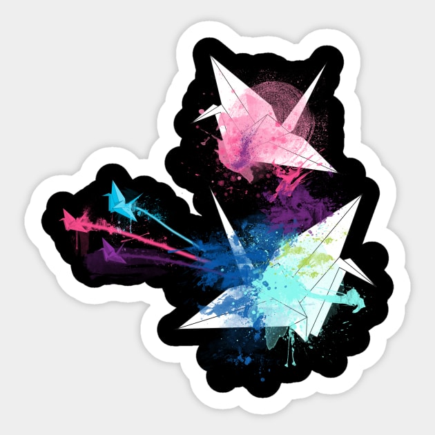 Crane Splash Sticker by AMDesigns